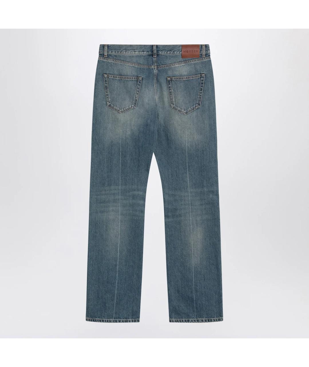 ALEXANDER MCQUEEN Синие хлопковые прямые джинсы, фото 2