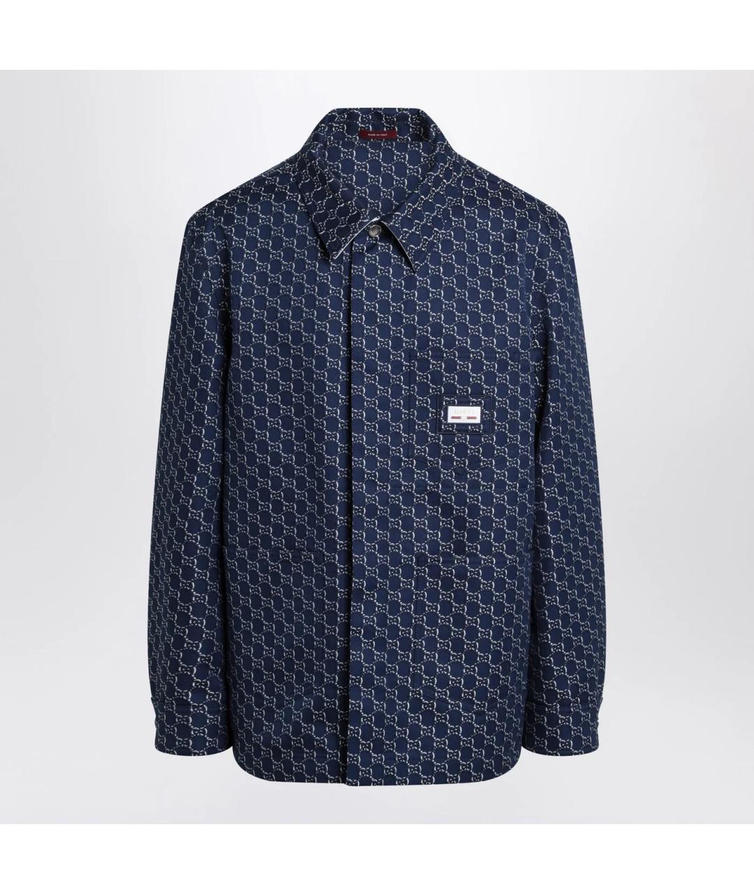 GUCCI Синяя хлопко-эластановая куртка, фото 3