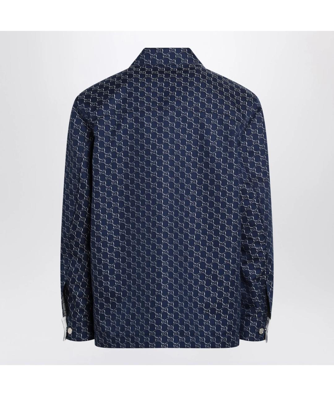 GUCCI Синяя хлопко-эластановая куртка, фото 2