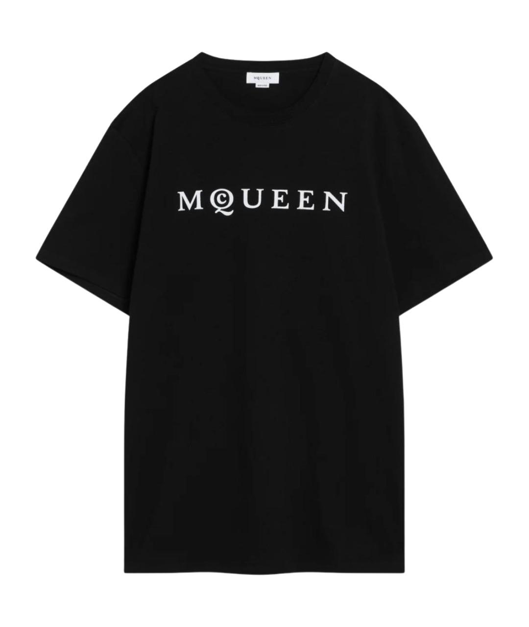 ALEXANDER MCQUEEN Черная хлопковая футболка, фото 1