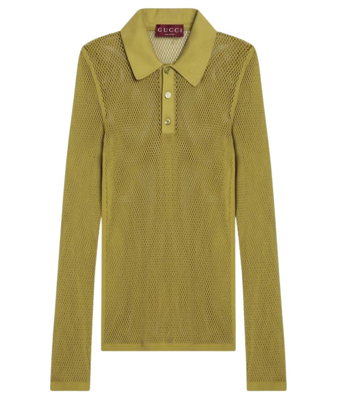 GUCCI Зеленые поло с длинным рукавом, фото 1