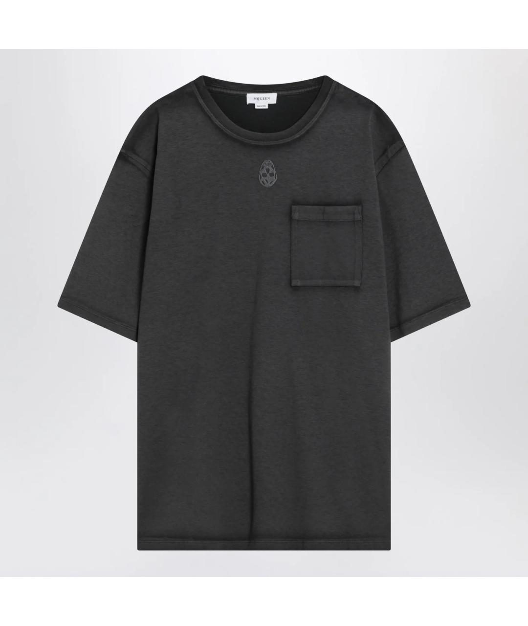 ALEXANDER MCQUEEN Черная хлопковая футболка, фото 3