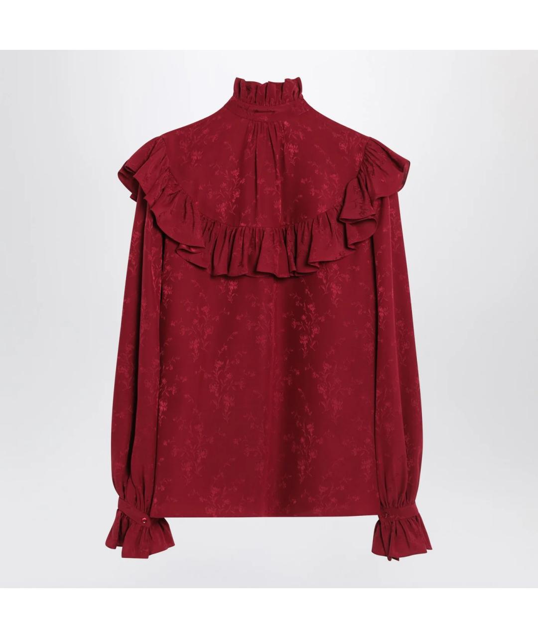 SAINT LAURENT Красная шелковая блузы, фото 2