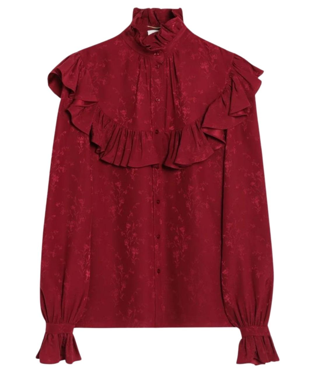 SAINT LAURENT Красная шелковая блузы, фото 1
