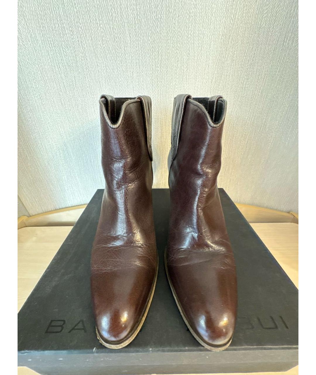 BARBARA BUI Коричневые кожаные ботильоны, фото 2