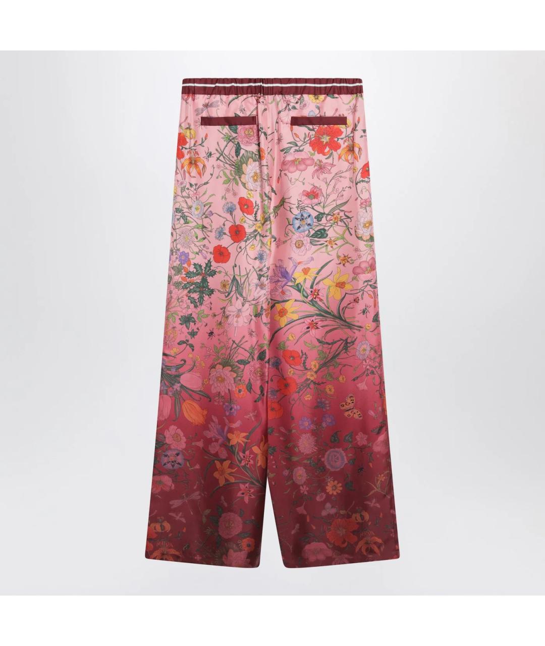 GUCCI Розовые шелковые прямые брюки, фото 2