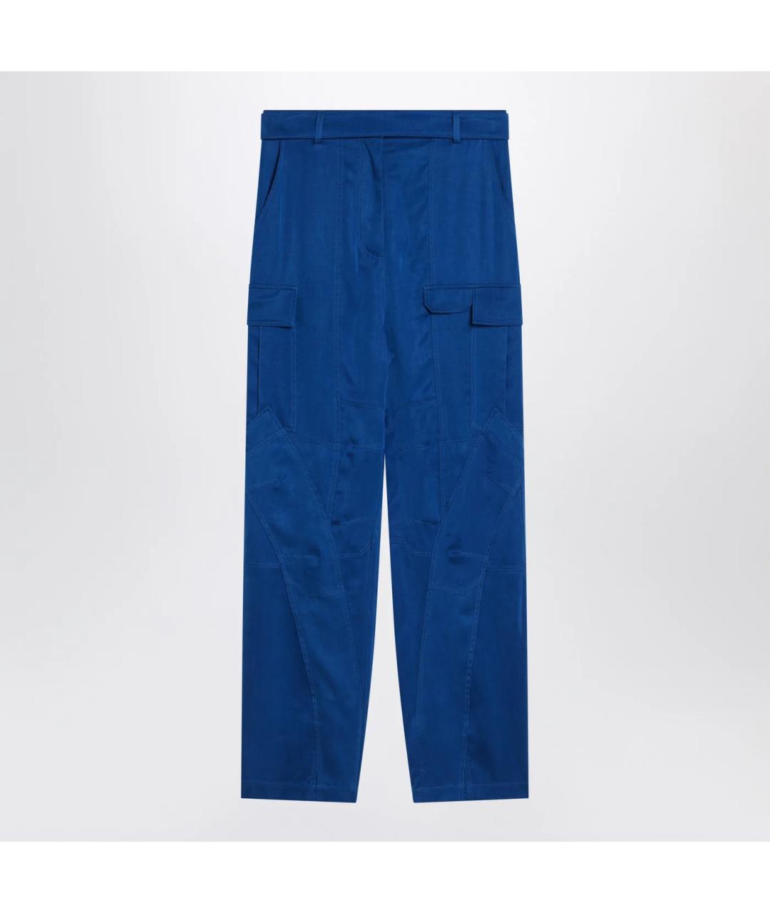 FERRAGAMO Синие прямые брюки, фото 3