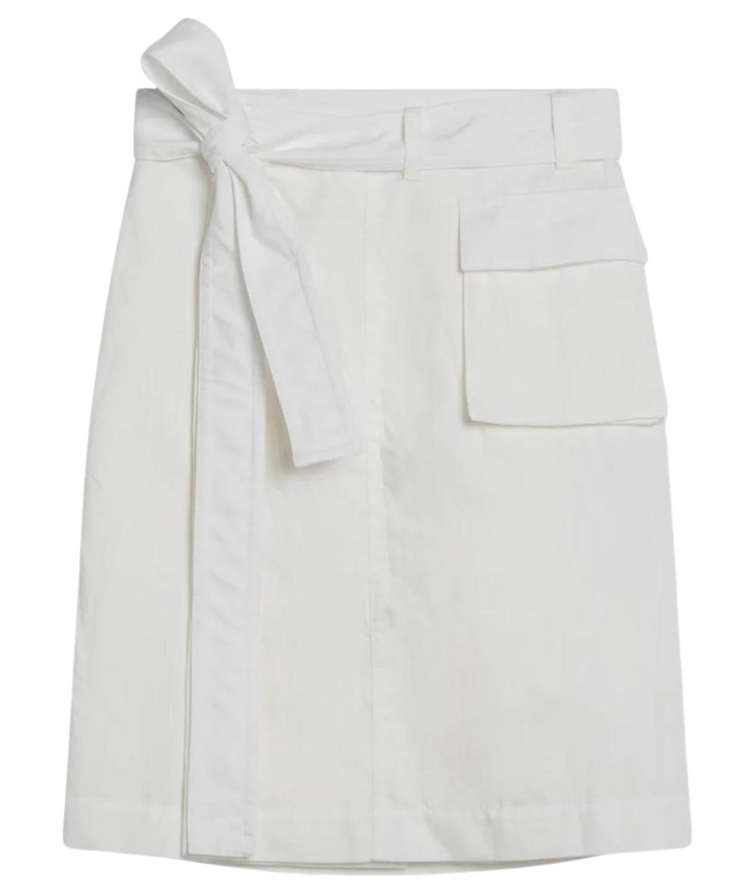 FERRAGAMO Белая хлопковая юбка миди, фото 1