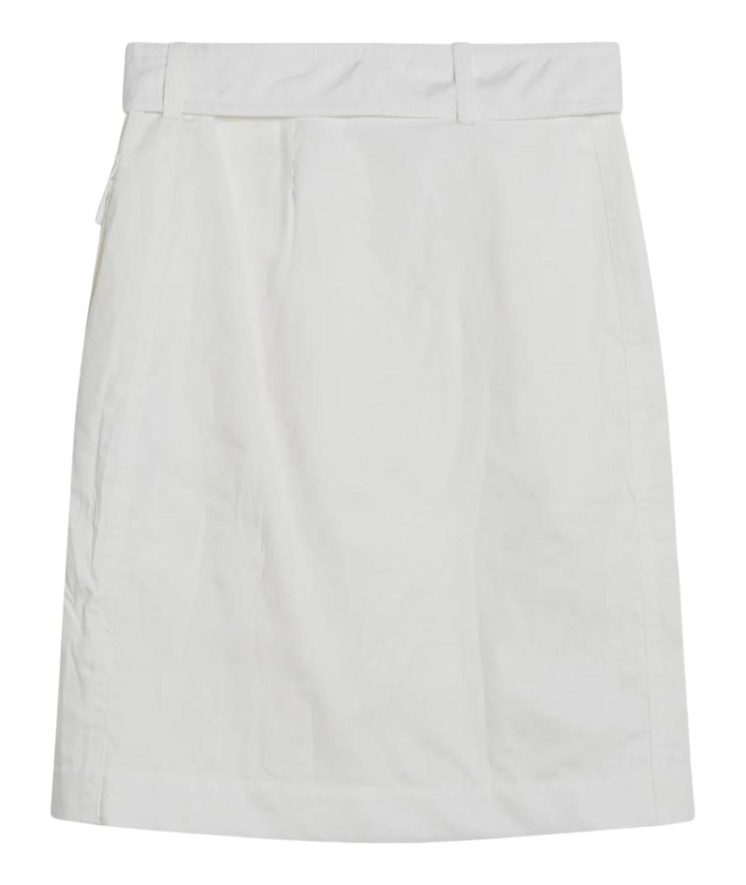 FERRAGAMO Белая хлопковая юбка миди, фото 2