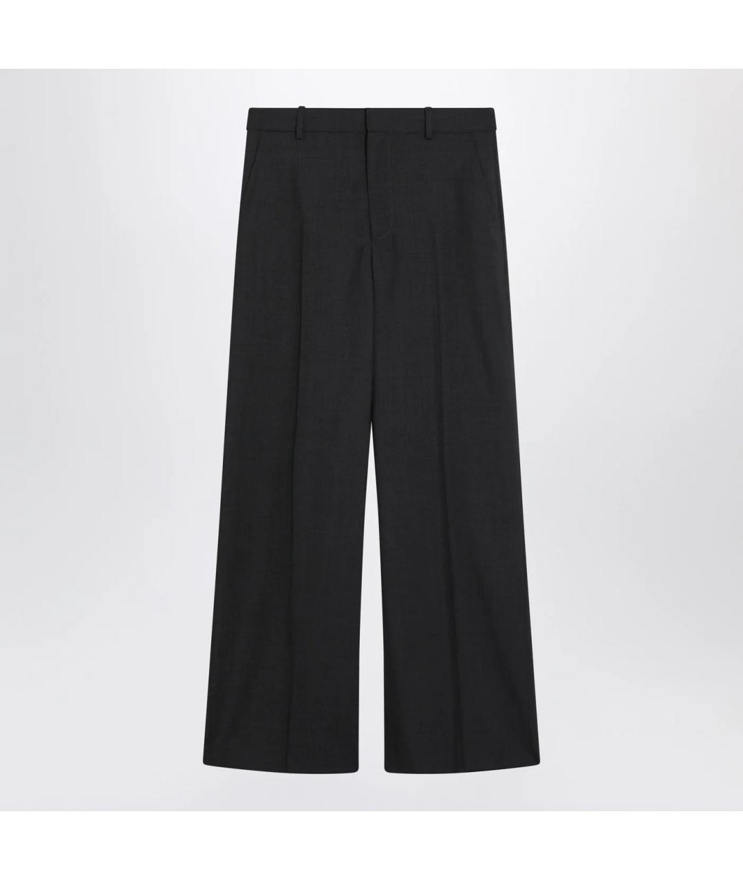 GUCCI Антрацитовые шерстяные прямые брюки, фото 3