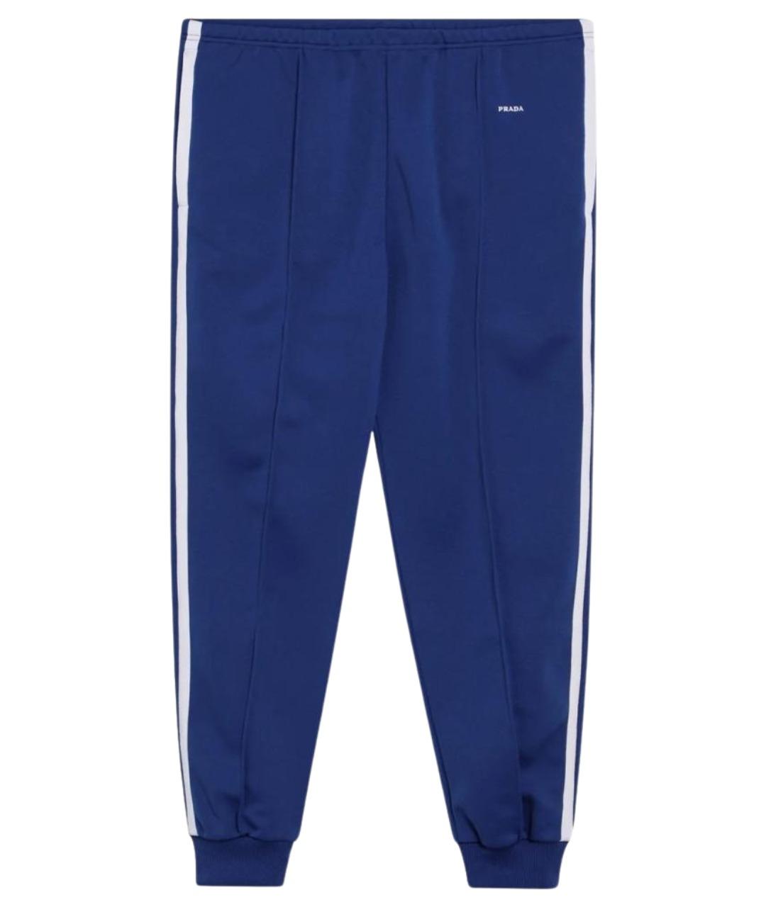 PRADA Синие хлопковые повседневные брюки, фото 1