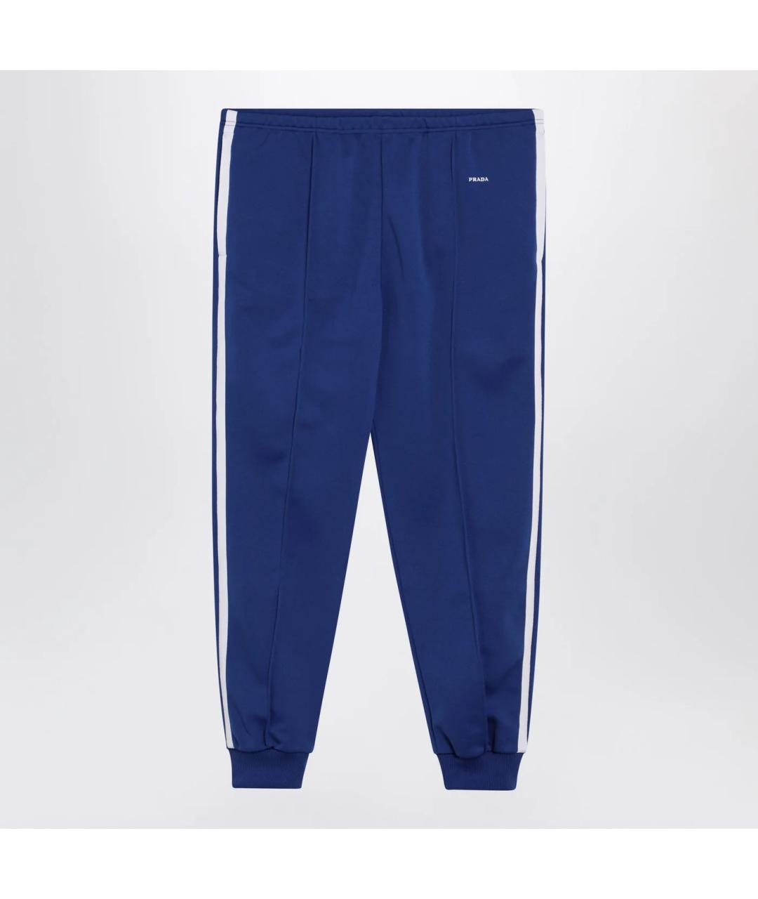 PRADA Синие хлопковые повседневные брюки, фото 3