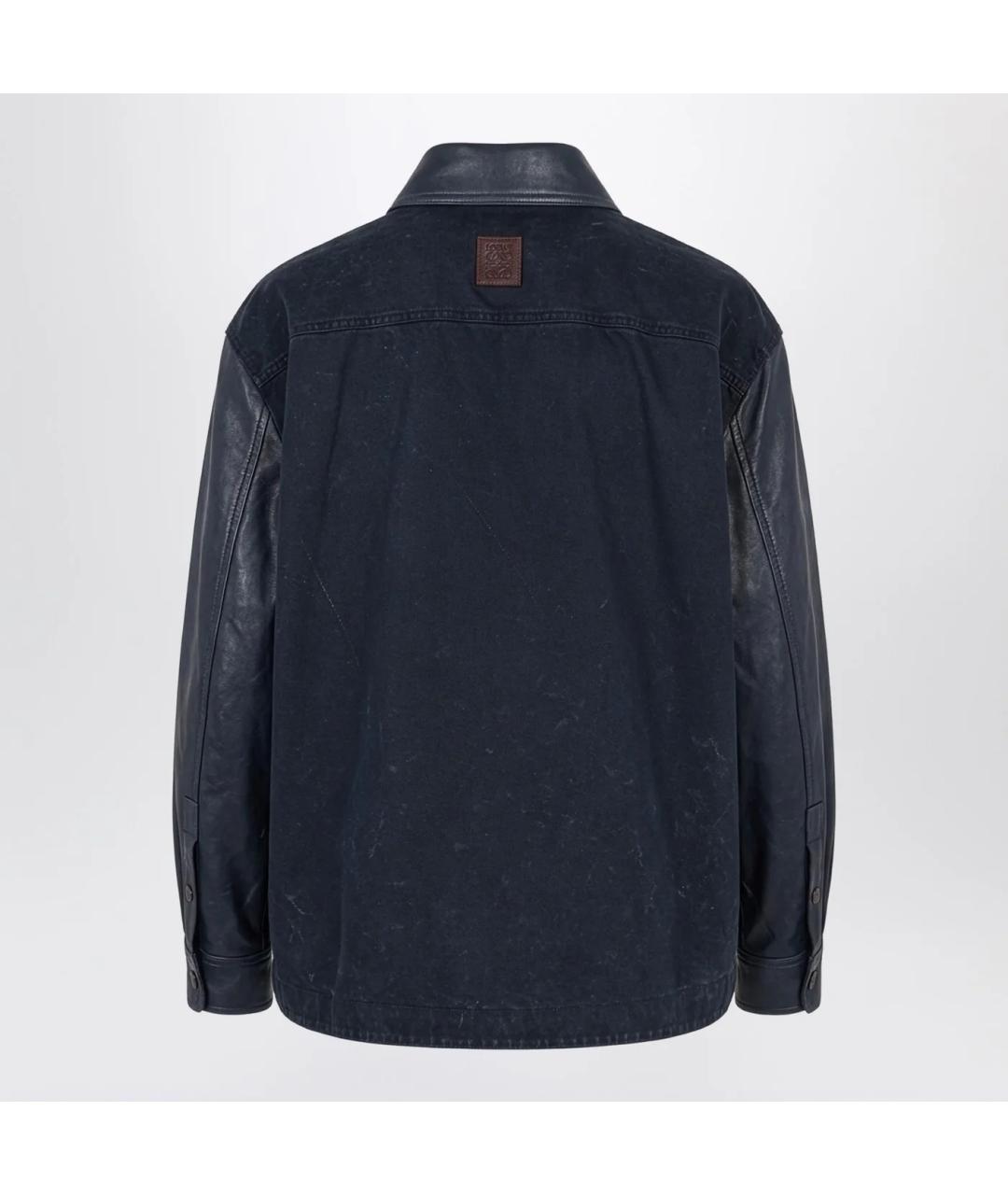 LOEWE Темно-синяя кожаная куртка, фото 2