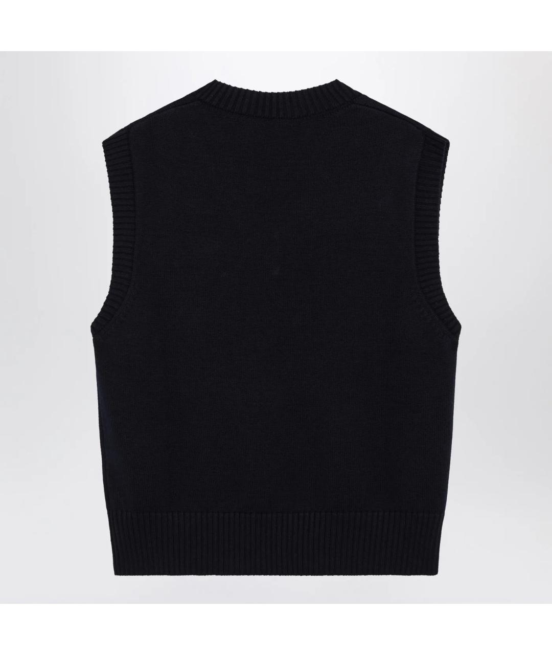 Ami Paris Темно-синяя шерстяная жилетка, фото 2