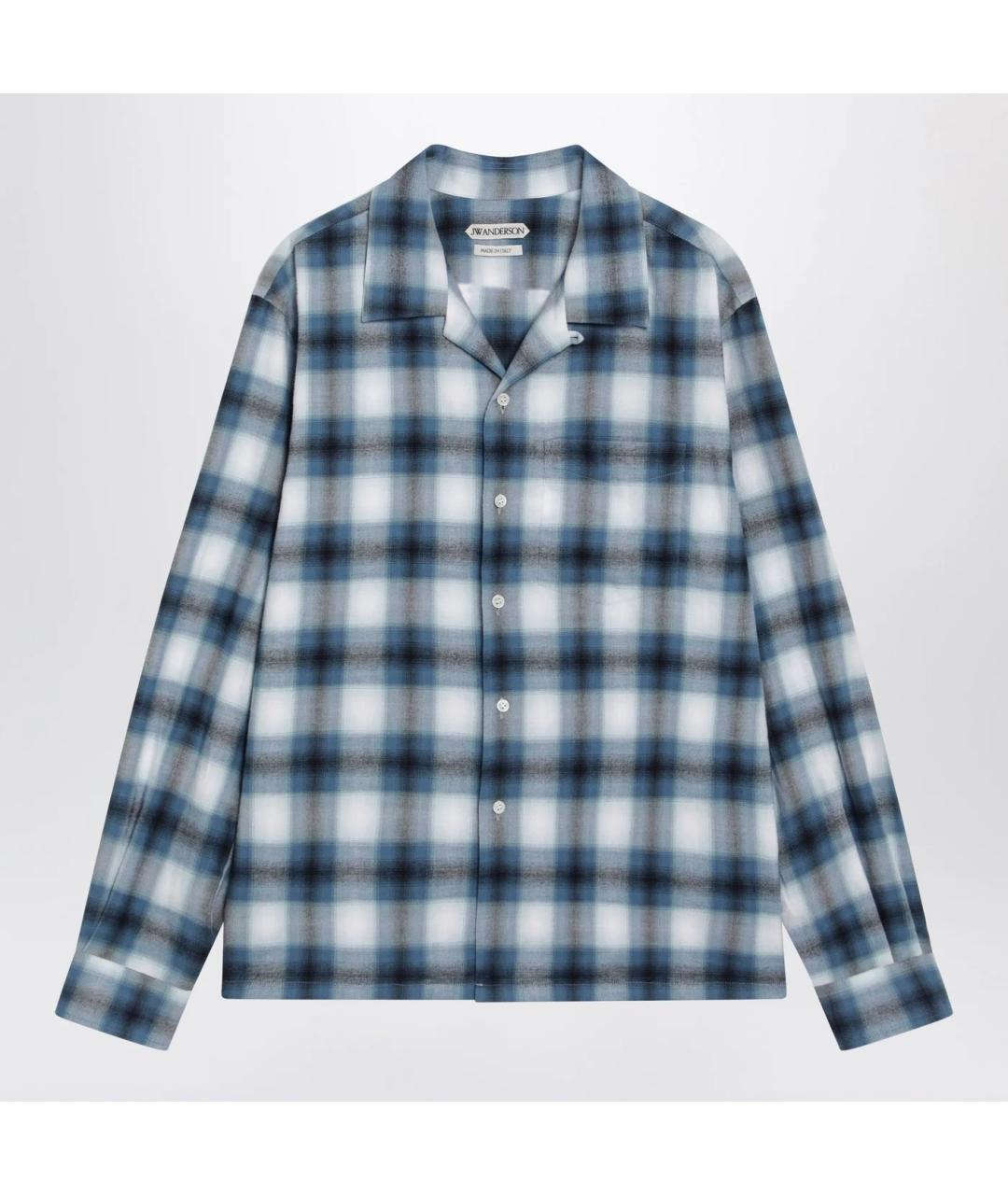 J.W.ANDERSON Синяя хлопковая кэжуал рубашка, фото 3