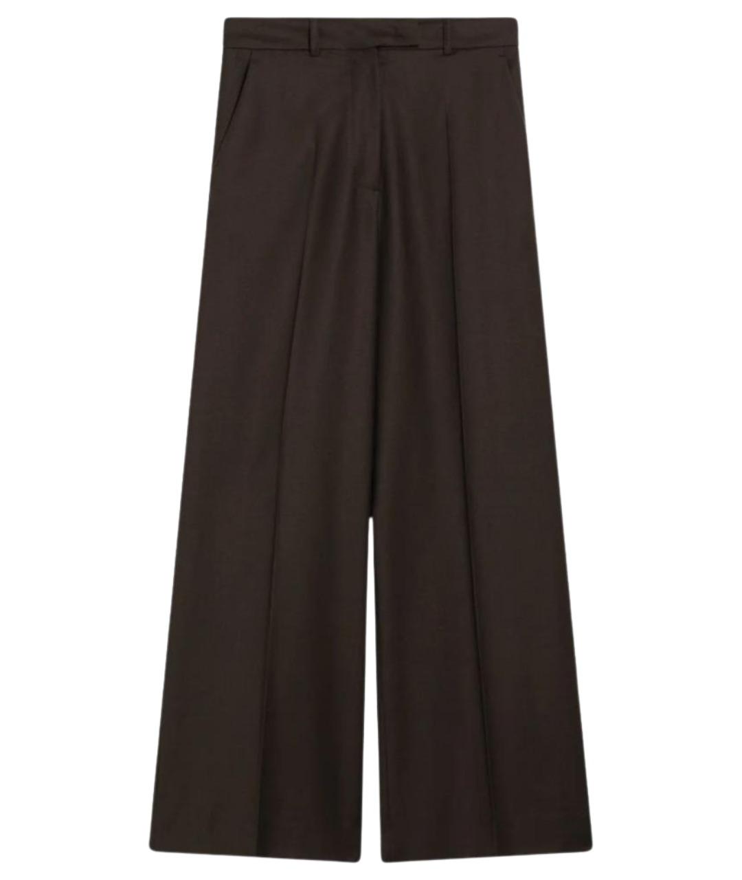 THE FRANKIE SHOP Коричневые шерстяные брюки широкие, фото 1