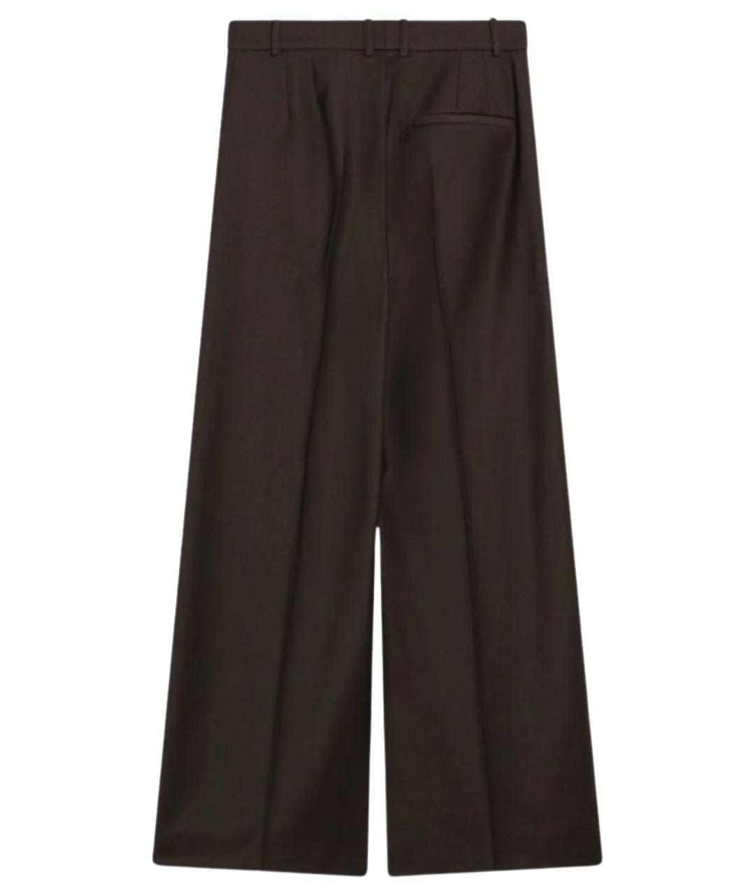 THE FRANKIE SHOP Коричневые шерстяные брюки широкие, фото 2