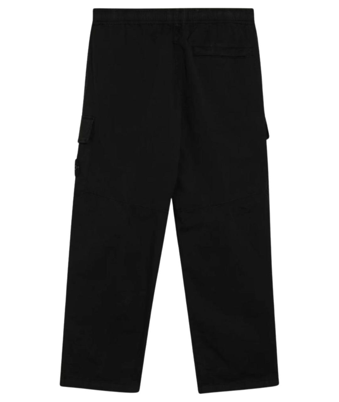 STONE ISLAND Черные хлопковые классические брюки, фото 2