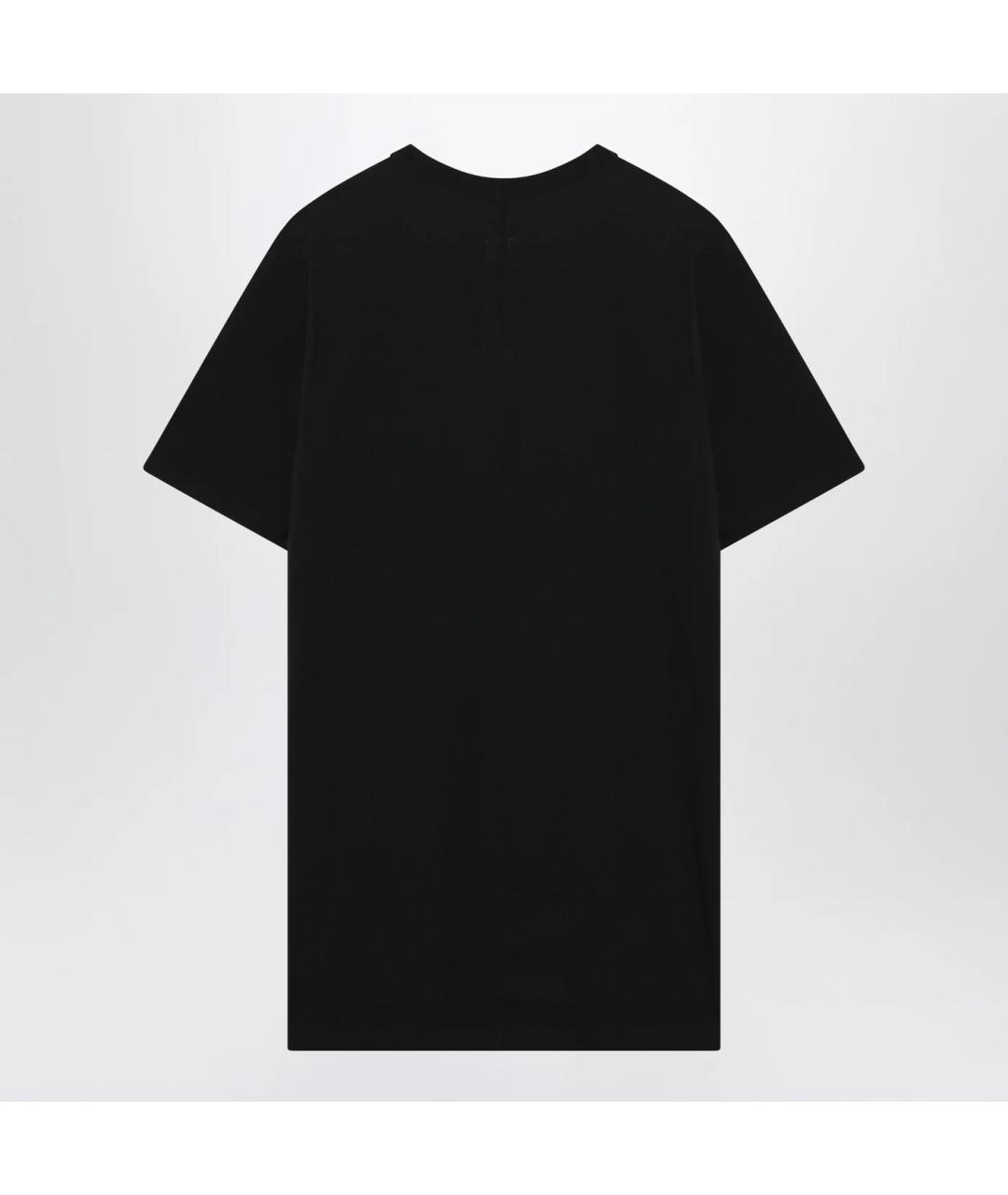 RICK OWENS Черная хлопковая футболка, фото 2