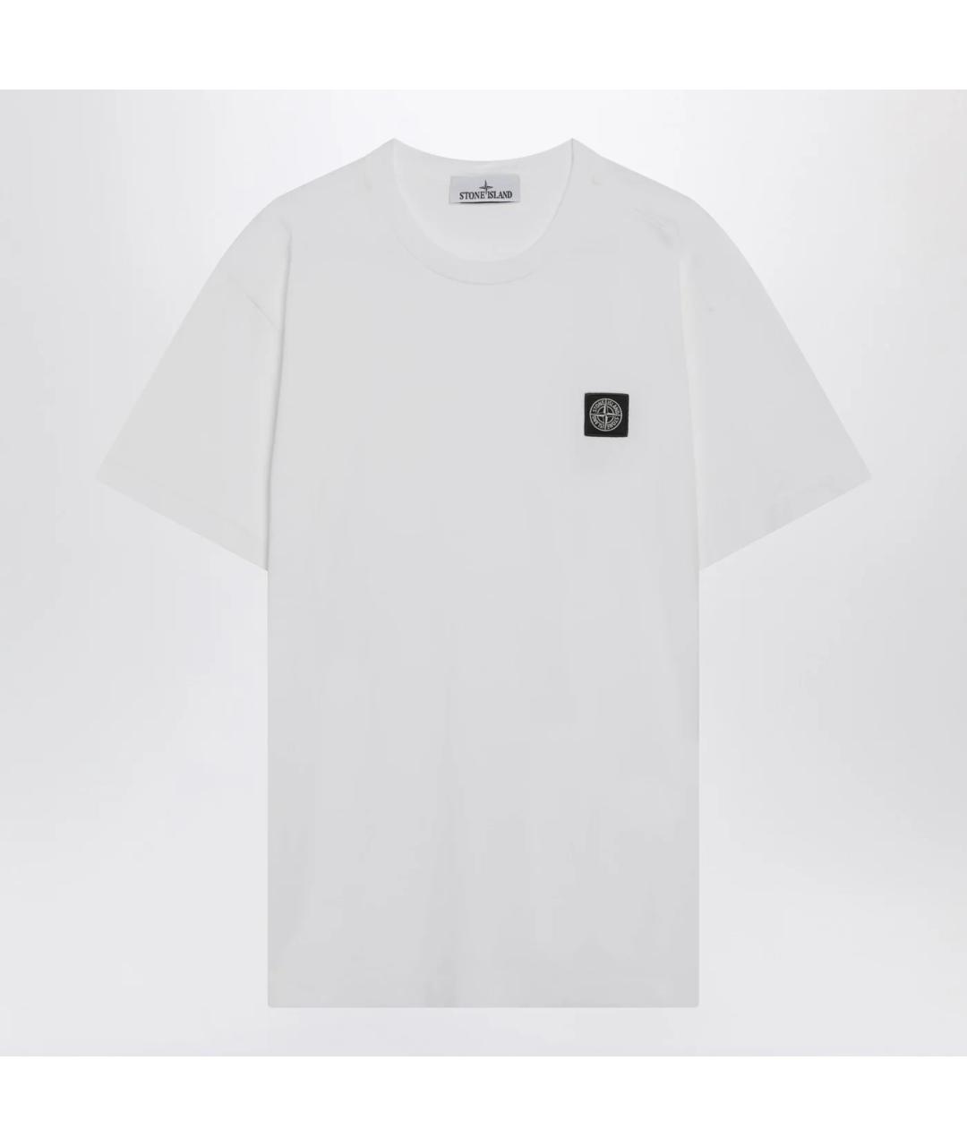 STONE ISLAND Белая хлопковая футболка, фото 3