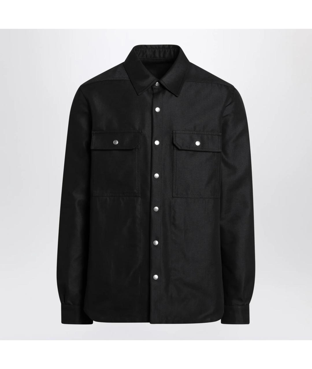 RICK OWENS Черная хлопковая кэжуал рубашка, фото 3