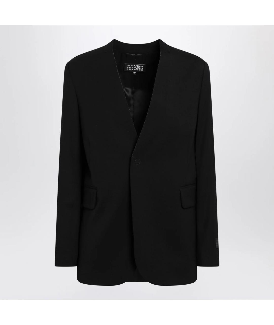 MM6 MAISON MARGIELA Черный шерстяной жакет/пиджак, фото 3