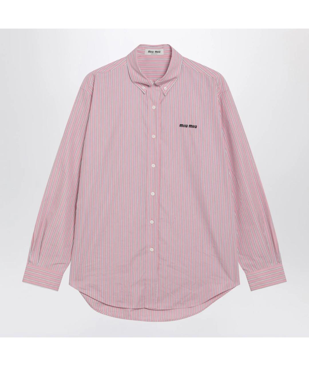 MIU MIU Розовая хлопковая рубашка, фото 3