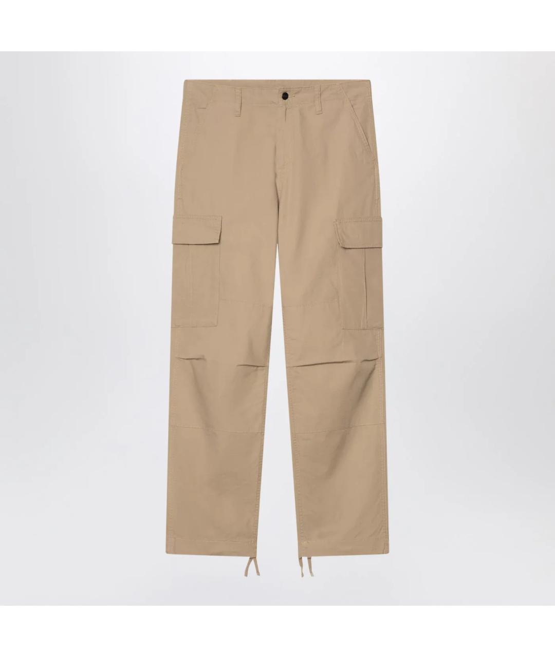 CARHARTT WIP Бежевые хлопковые повседневные брюки, фото 3