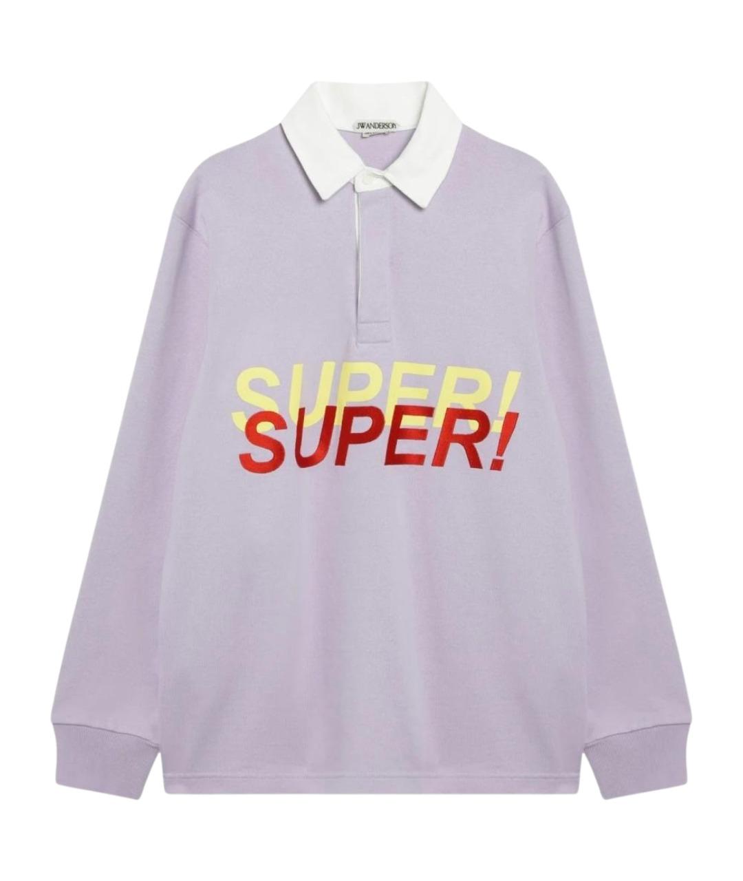 J.W.ANDERSON Фиолетовое хлопковое поло с длинным рукавом, фото 1
