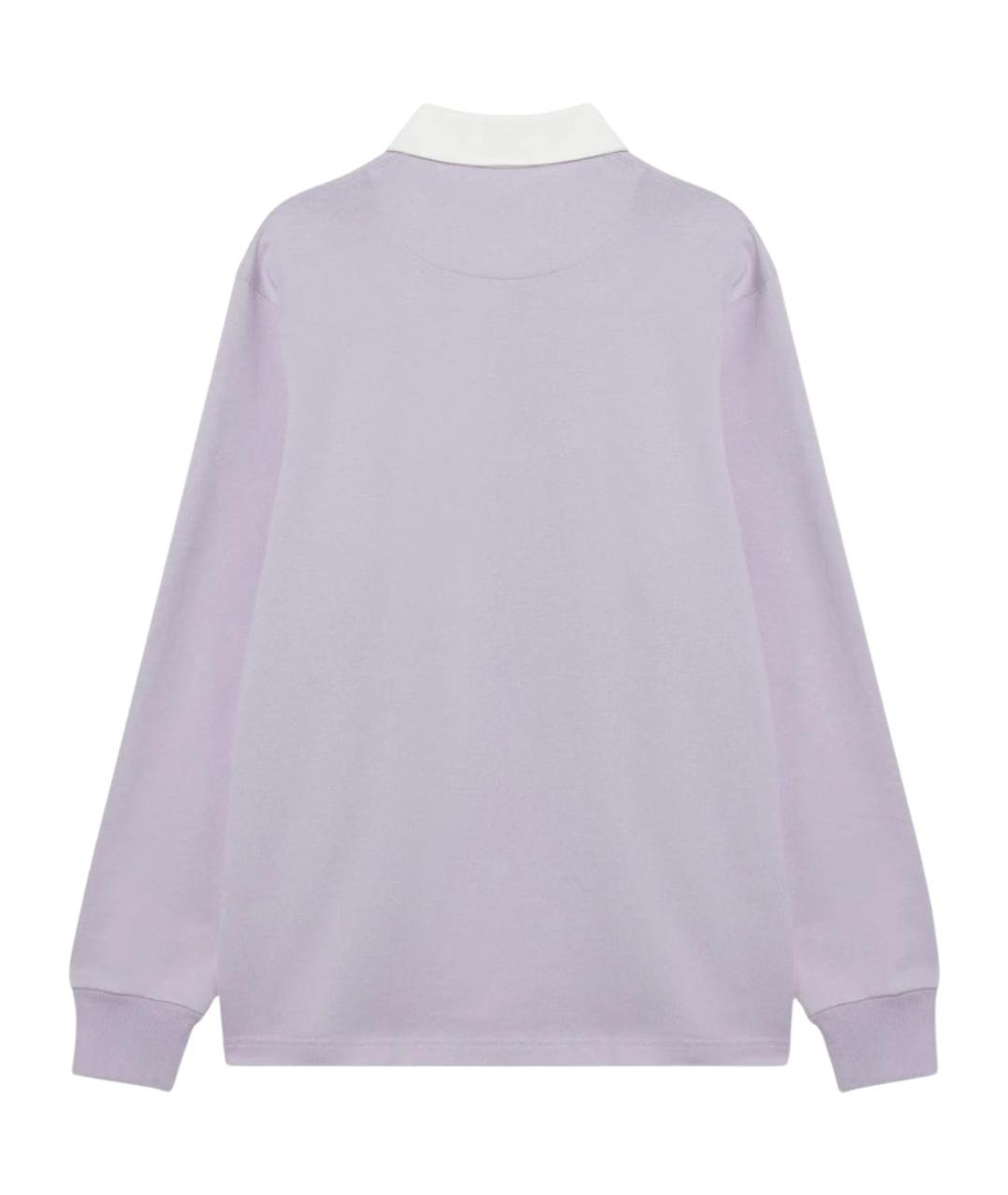 J.W.ANDERSON Фиолетовое хлопковое поло с длинным рукавом, фото 2