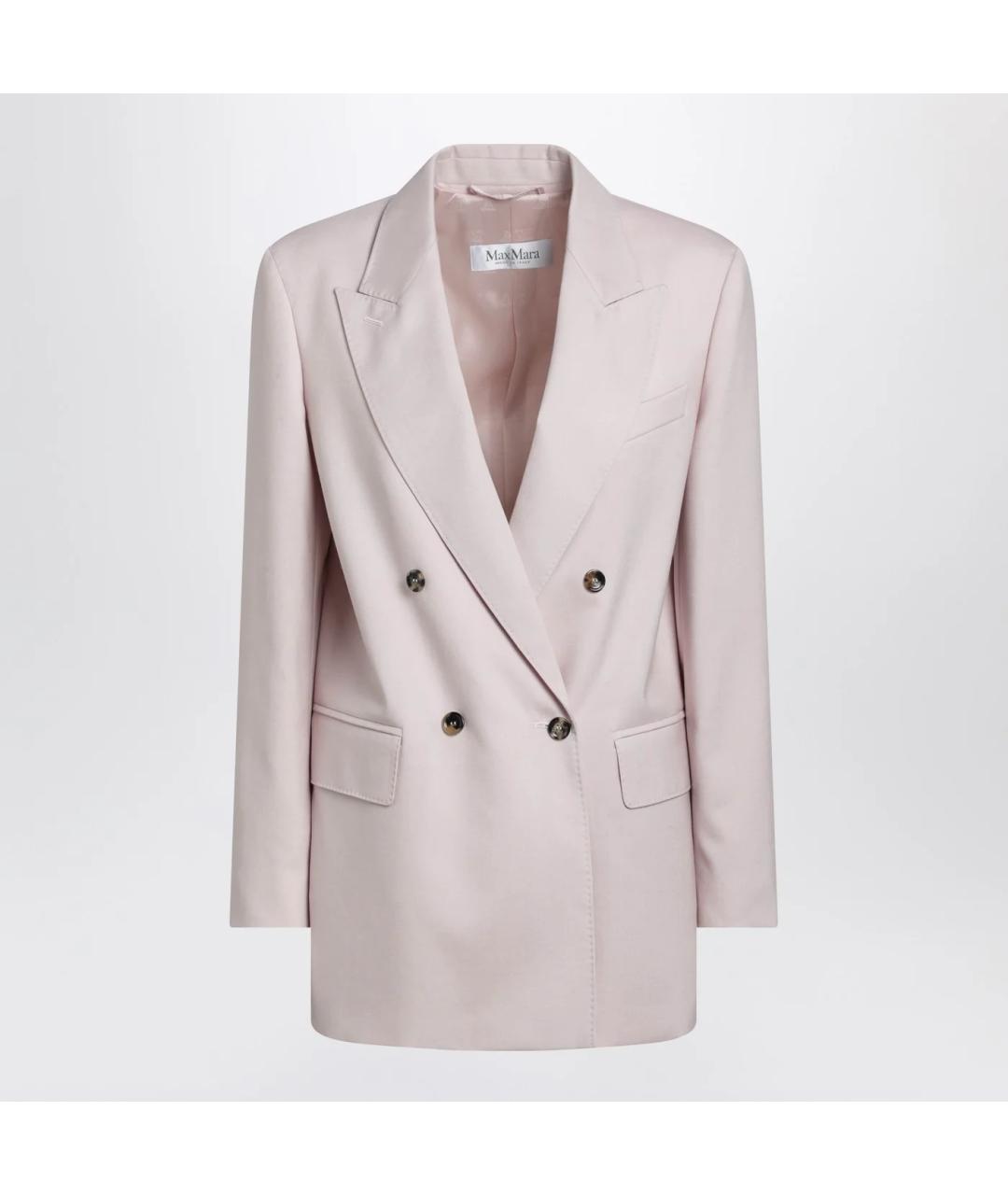 MAX MARA Розовый шерстяной жакет/пиджак, фото 3
