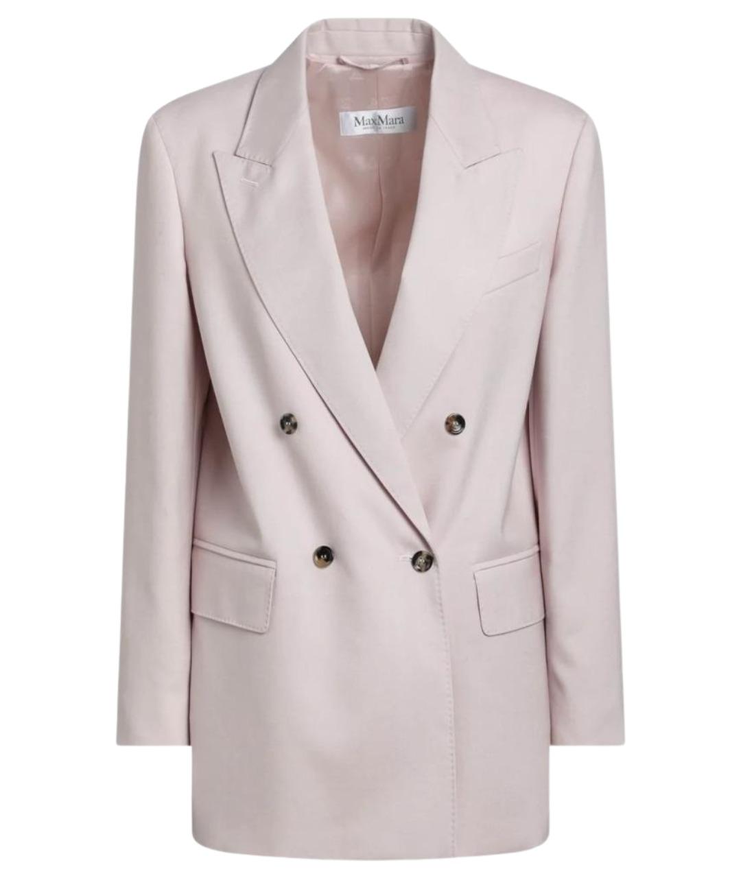 MAX MARA Розовый шерстяной жакет/пиджак, фото 1
