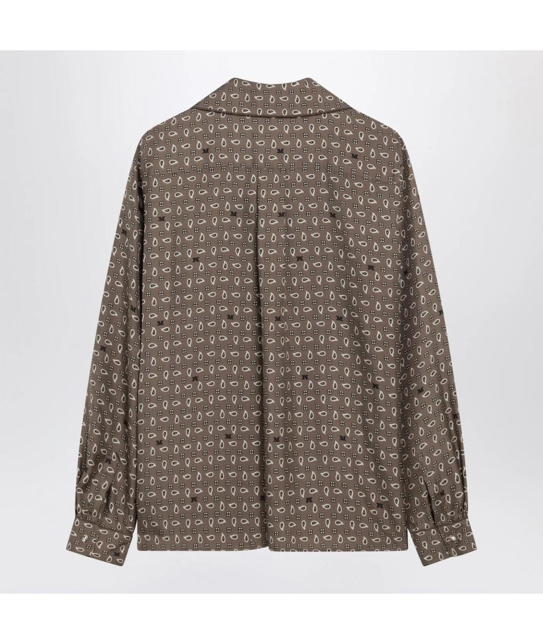 MAX MARA Коричневая шелковая рубашка, фото 2