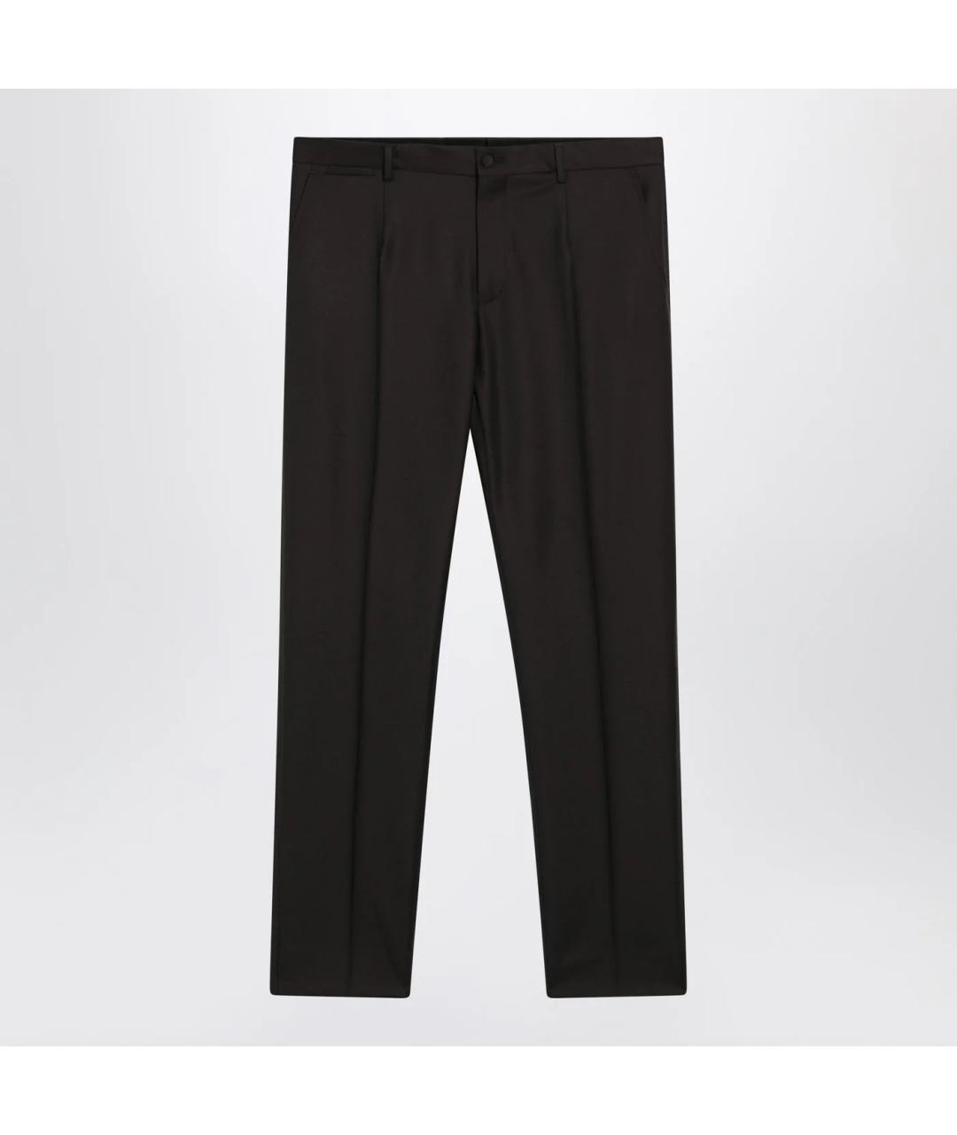 DOLCE&GABBANA Коричневые шерстяные классические брюки, фото 3