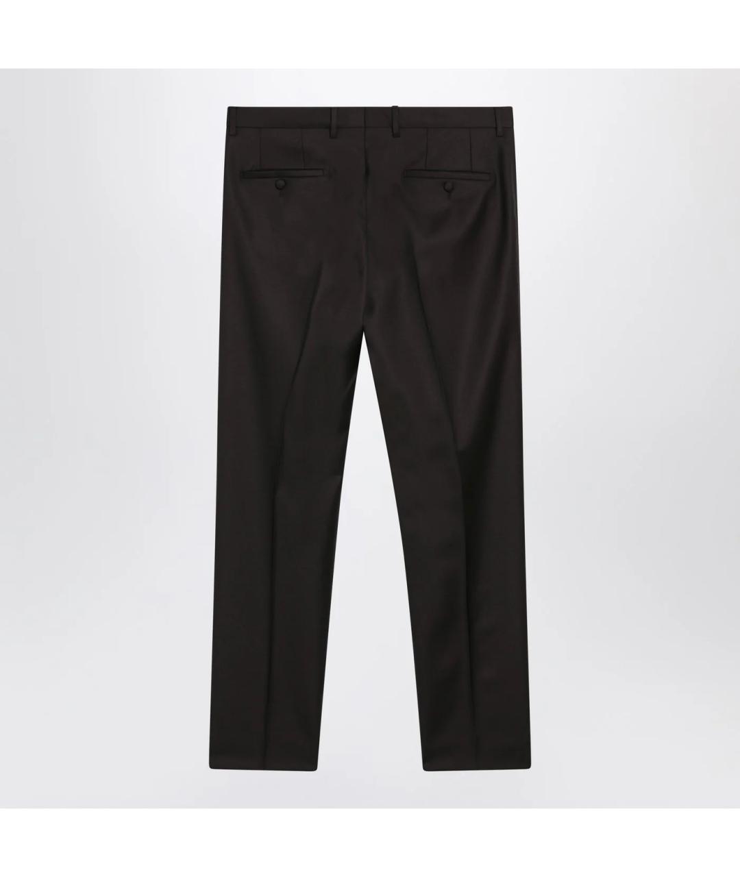 DOLCE&GABBANA Коричневые шерстяные классические брюки, фото 2