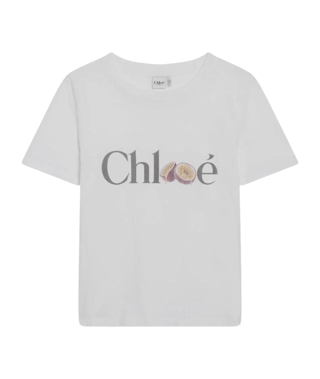 CHLOE Белая хлопковая футболка, фото 1