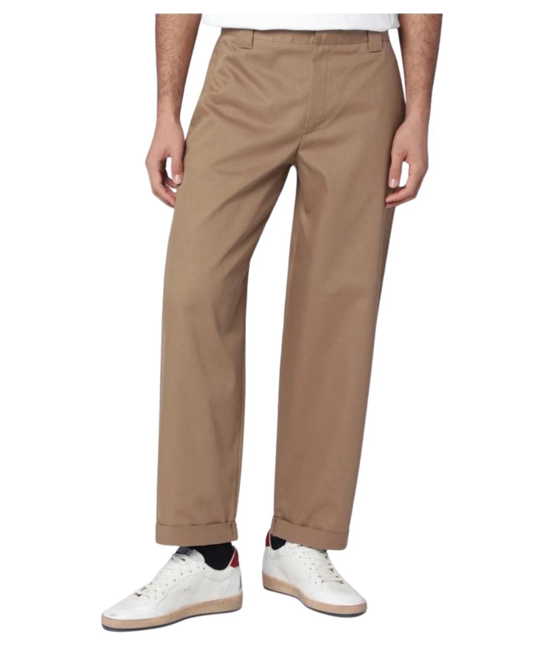 GOLDEN GOOSE DELUXE BRAND Бежевые хлопковые классические брюки, фото 1