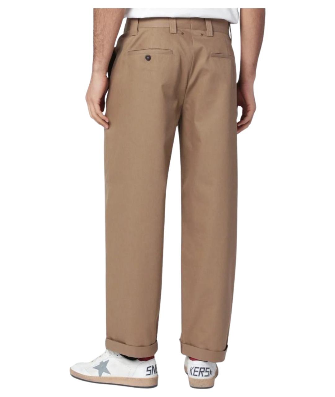 GOLDEN GOOSE DELUXE BRAND Бежевые хлопковые классические брюки, фото 2