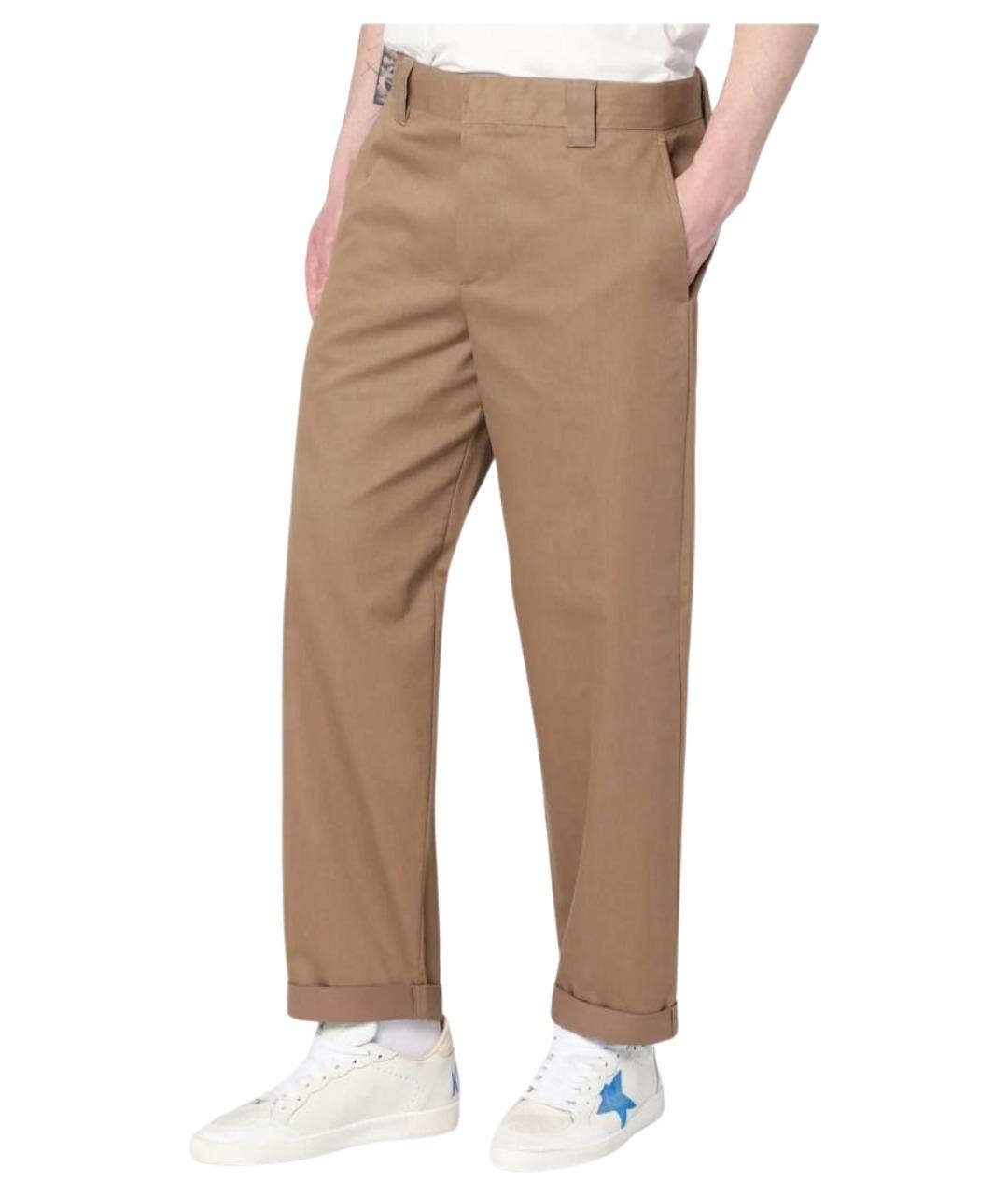GOLDEN GOOSE DELUXE BRAND Бежевые хлопковые классические брюки, фото 1