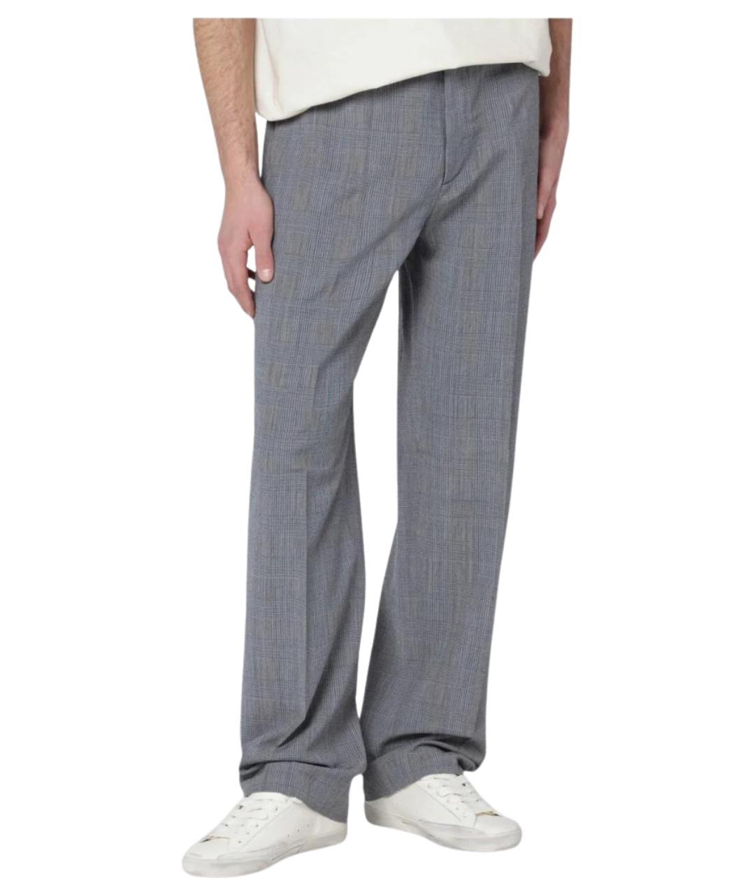 GOLDEN GOOSE DELUXE BRAND Серые шерстяные классические брюки, фото 1