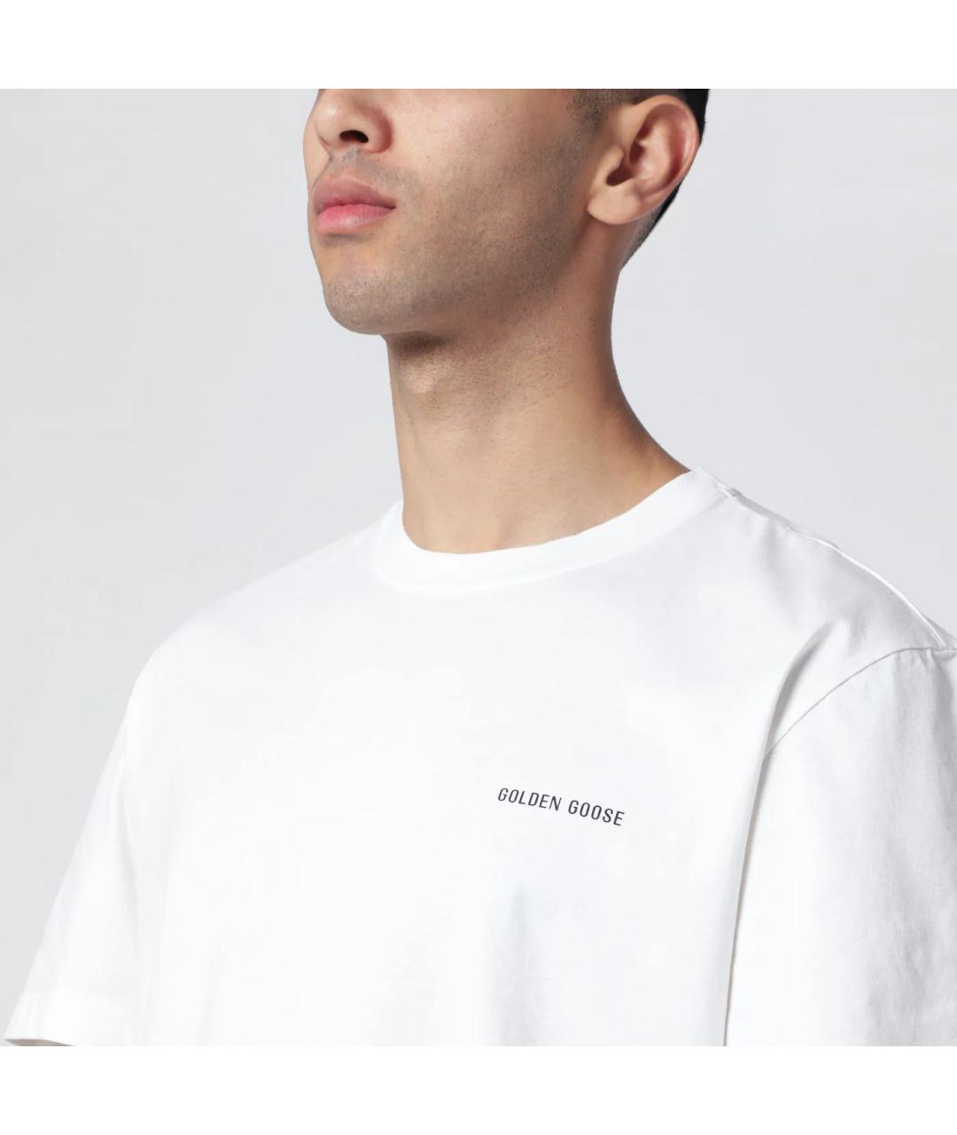 GOLDEN GOOSE DELUXE BRAND Белая хлопковая футболка, фото 2