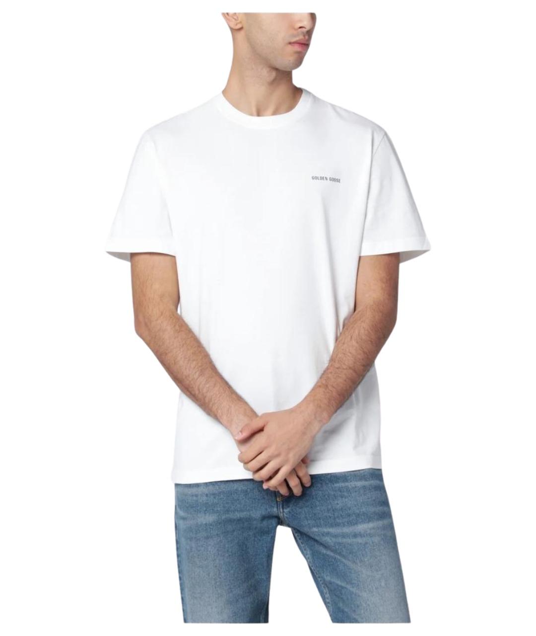 GOLDEN GOOSE DELUXE BRAND Белая хлопковая футболка, фото 1