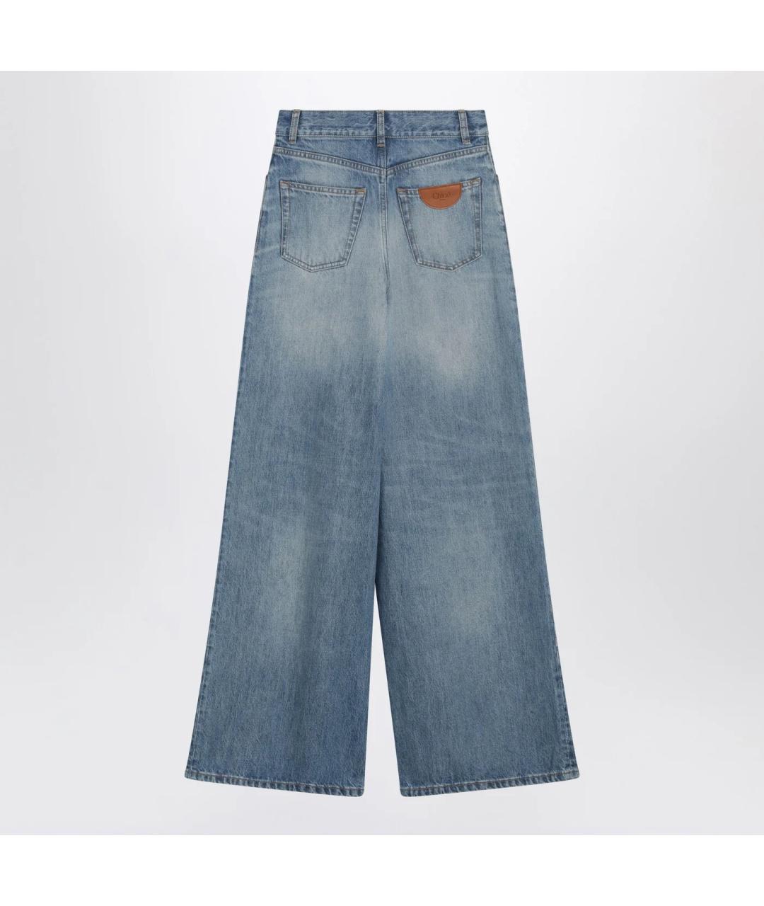 CHLOE Голубые хлопковые прямые джинсы, фото 2