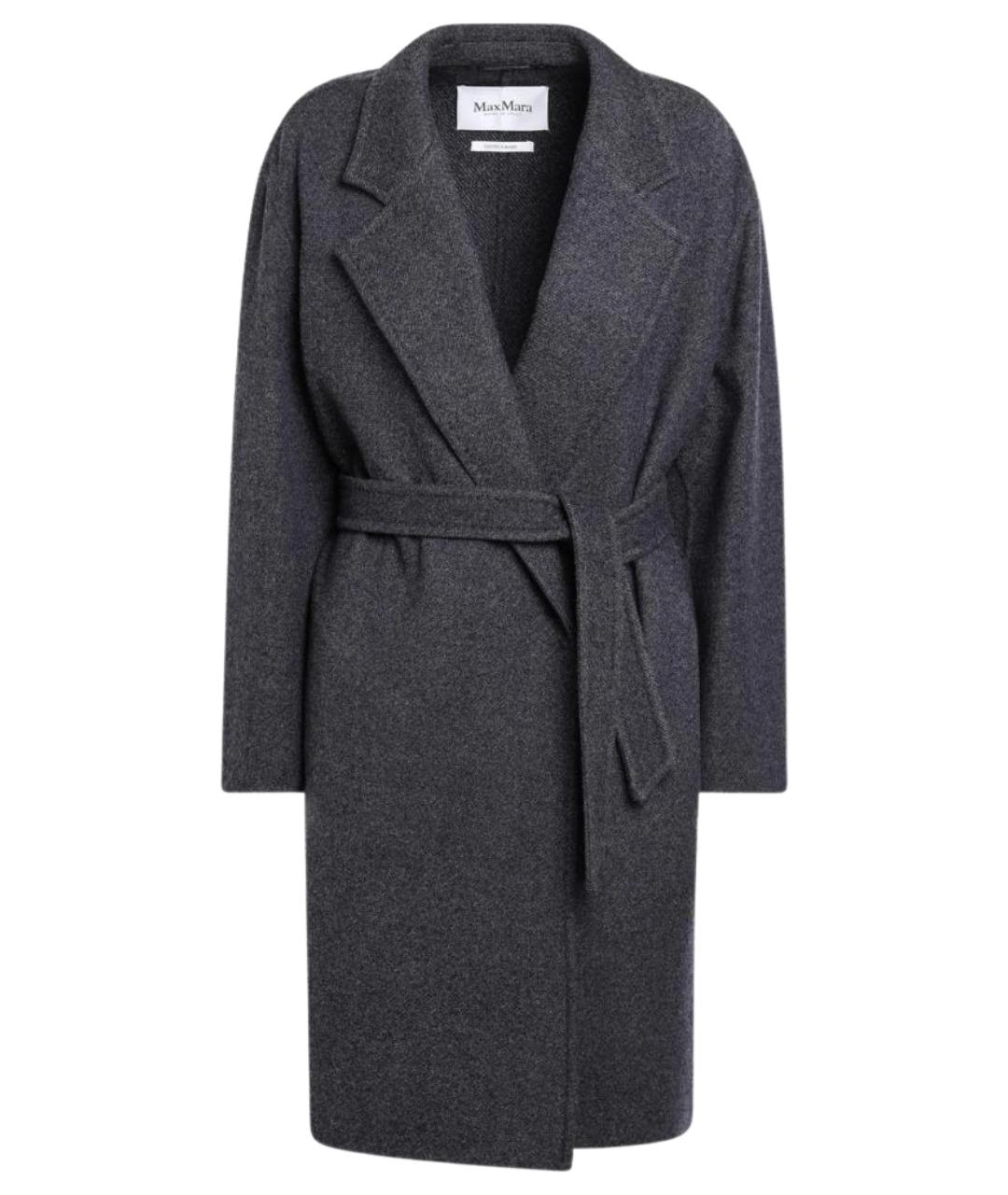 MAX MARA Темно-синее шерстяное пальто, фото 4