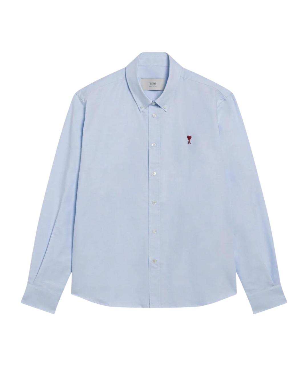 Ami Paris Голубая хлопковая классическая рубашка, фото 1