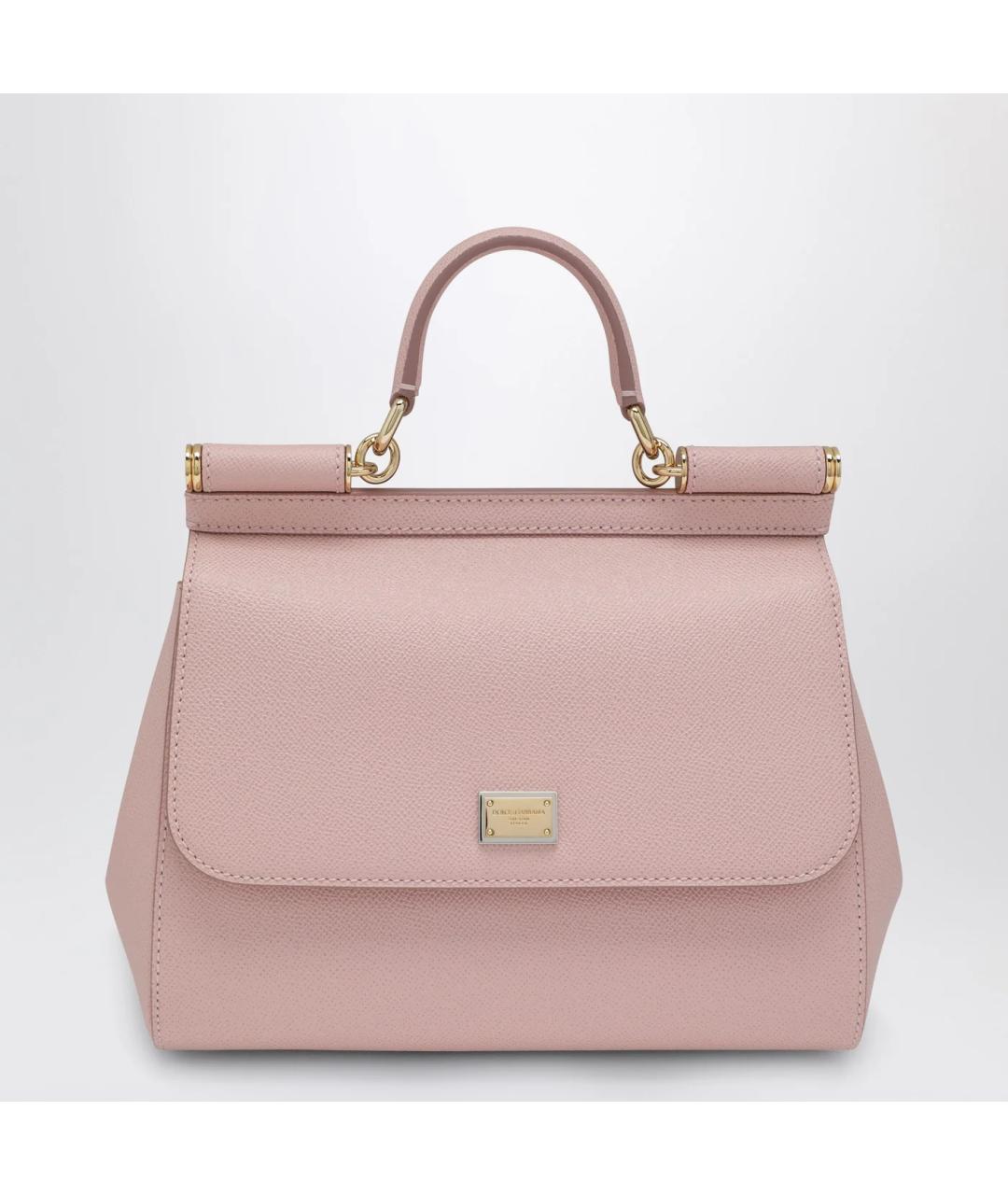 DOLCE&GABBANA Розовая кожаная сумка тоут, фото 3
