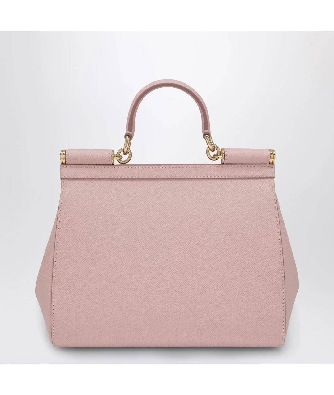 DOLCE&GABBANA Розовая кожаная сумка тоут, фото 2