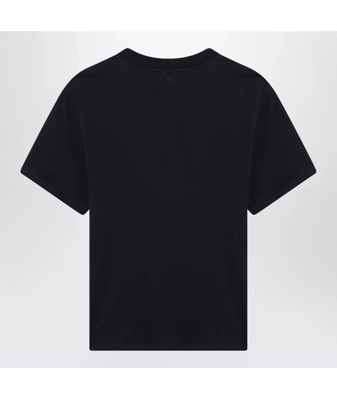 Ami Paris Темно-синяя хлопковая футболка, фото 2