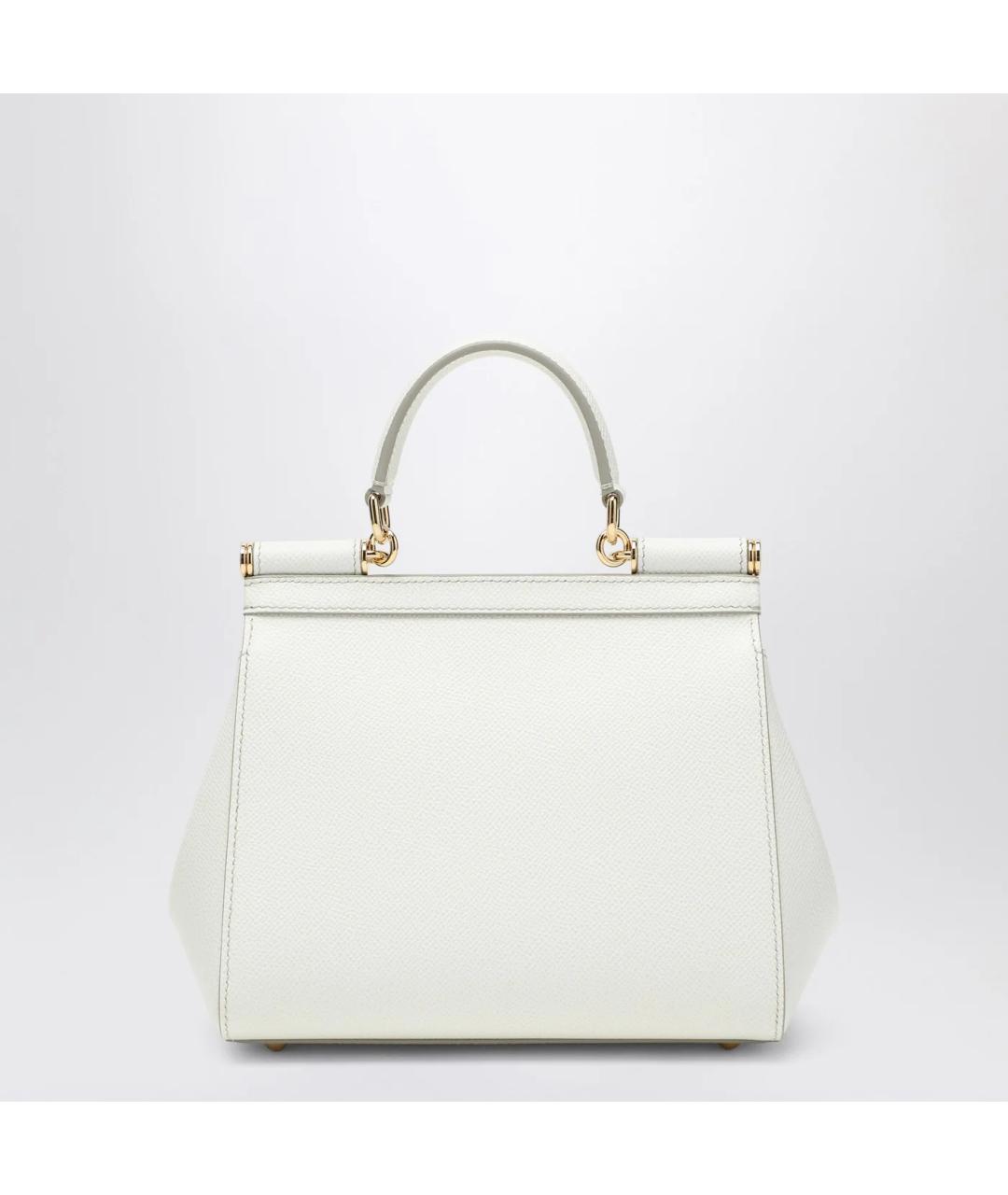 DOLCE&GABBANA Белая кожаная сумка тоут, фото 2