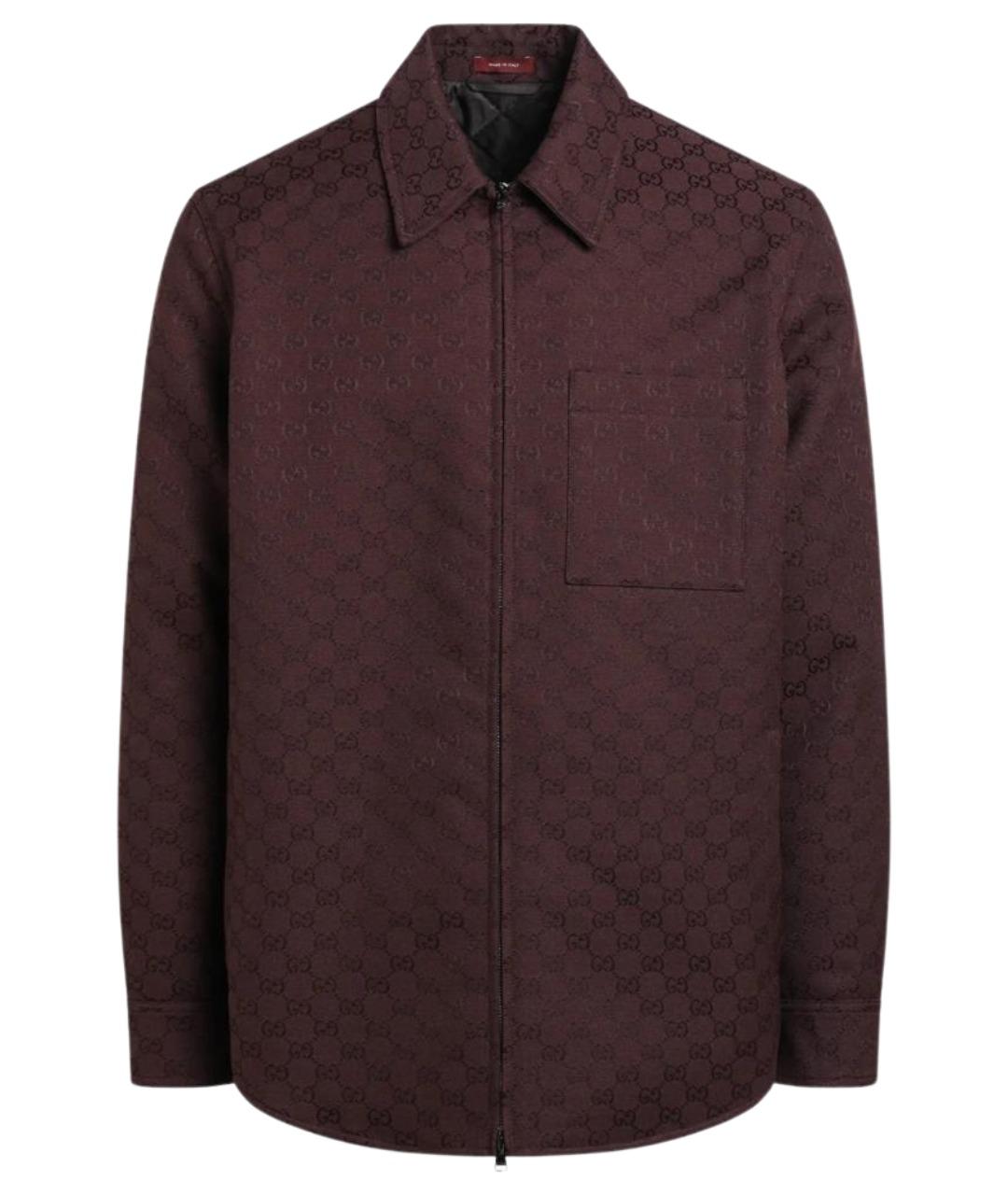 GUCCI Бордовая хлопковая куртка, фото 1